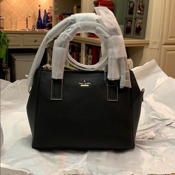 kate spade Black Leather Satchel NWT! - Picture 4 of 8